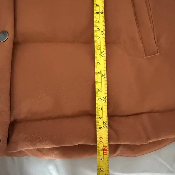 Patagonia Vest Women Small Sisu Brown/Blue Bivy Puffer Down Hooded Full Zip - Picture 10 of 10